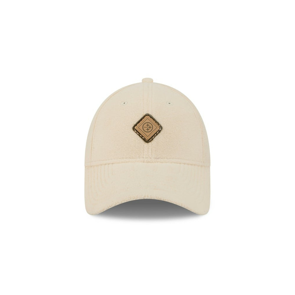 Pittsburgh Steelers New Era Women's Comfy 9FORTY Adjustable Hat Cream