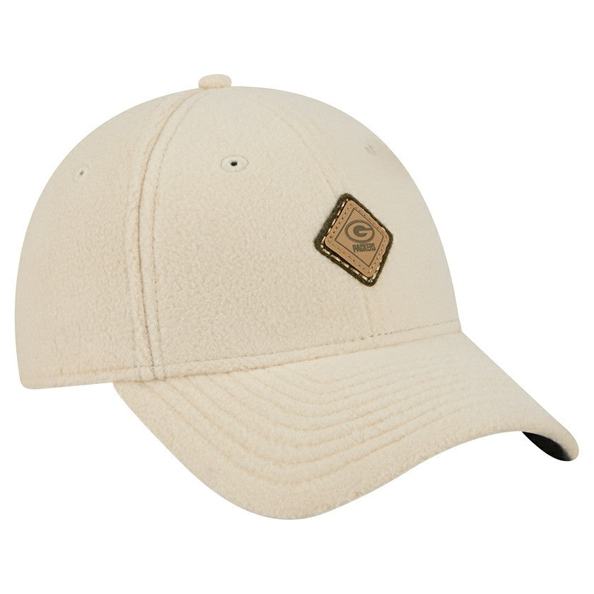 Green Bay Packers New Era Women's Comfy 9FORTY Adjustable Hat Cream