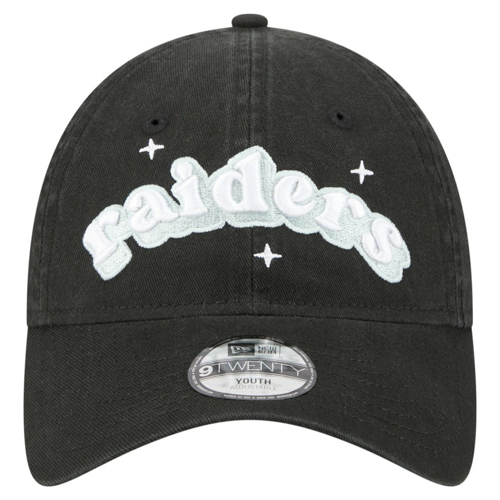 Las Vegas Raiders New Era Girls Youth Cheer 9TWENTY Adjustable Hat Black