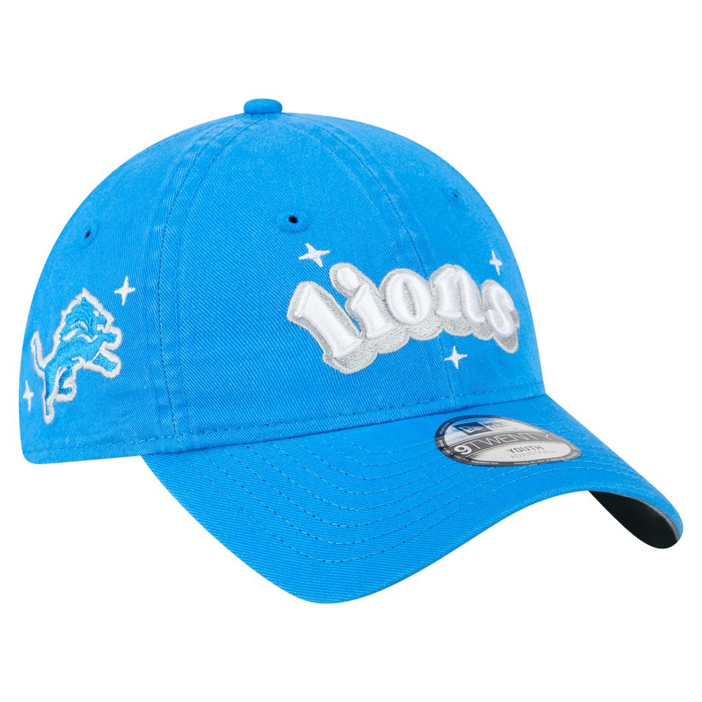 Detroit Lions New Era Girls Youth Cheer 9TWENTY Adjustable Hat Blue
