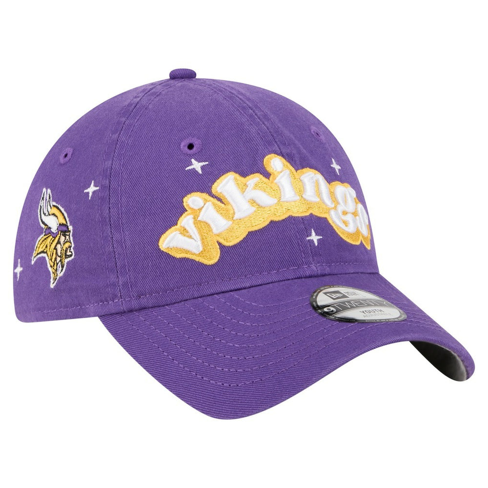 Minnesota Vikings New Era Girls Youth Cheer 9TWENTY Adjustable Hat Purple