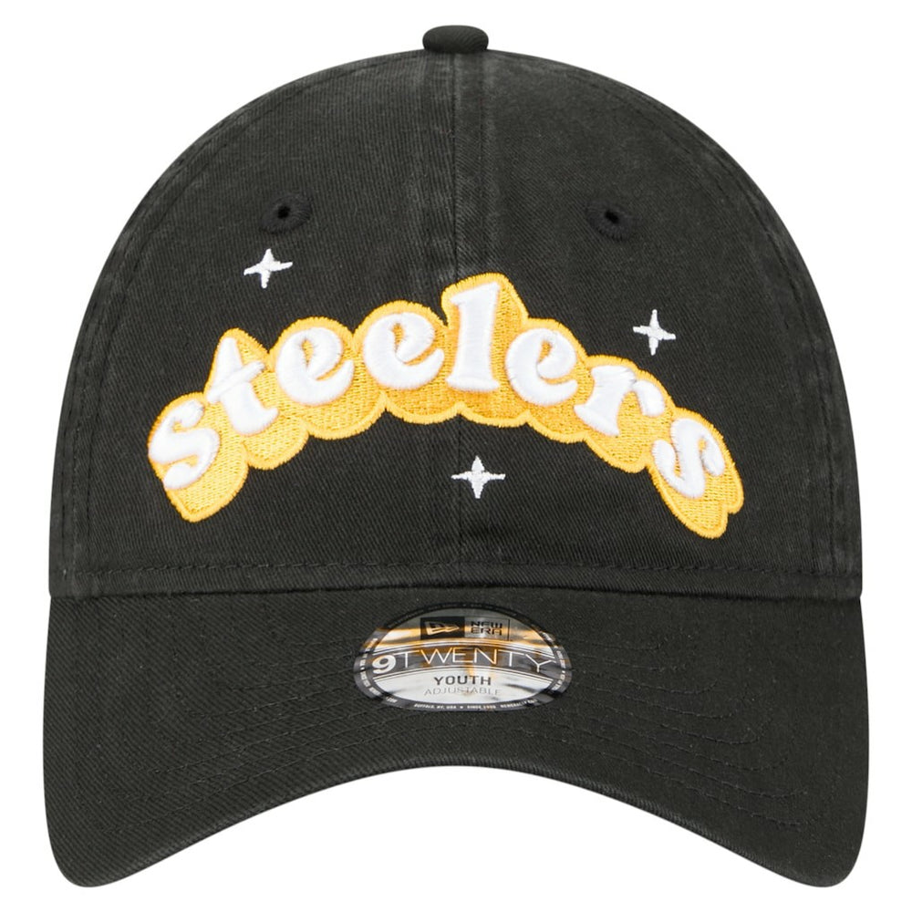 Pittsburgh Steelers New Era Girls Youth Cheer 9TWENTY Adjustable Hat Black