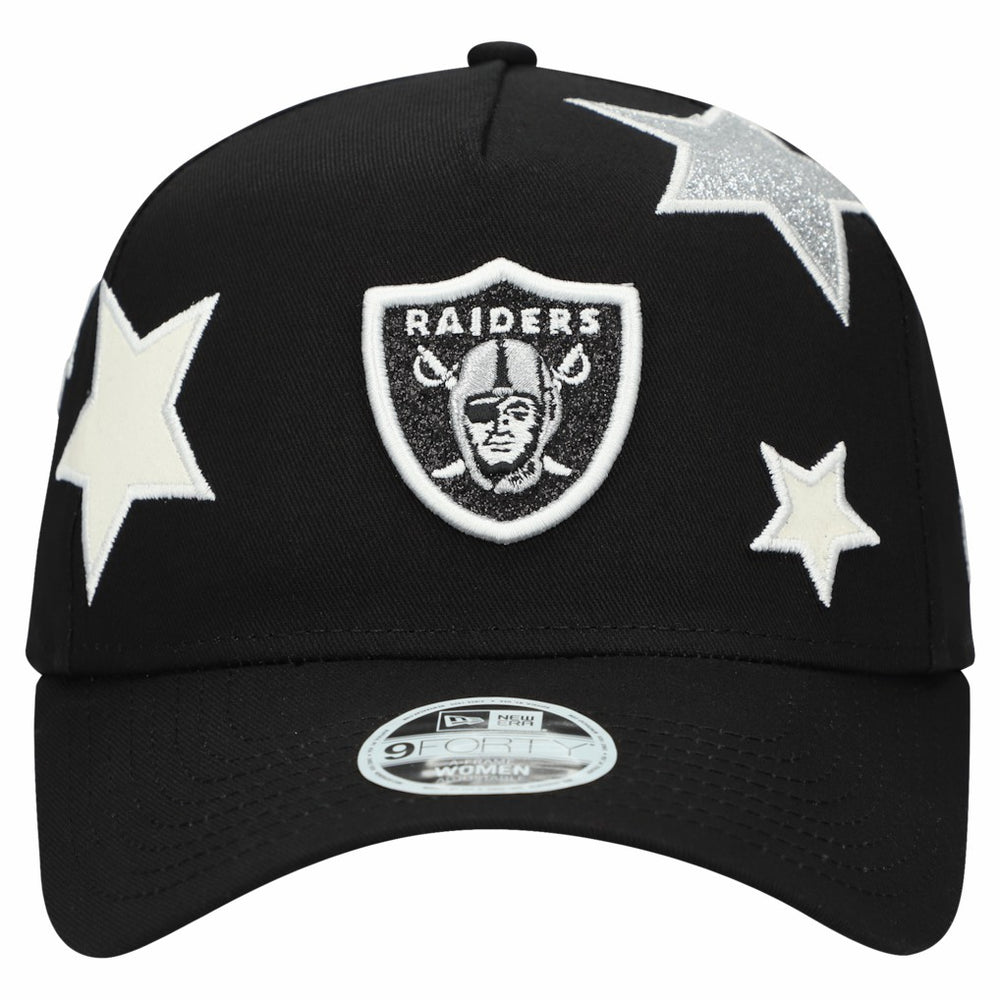 Las Vegas Raiders New Era Women's Stardom A-Frame 9FORTY Adjustable Hat Black