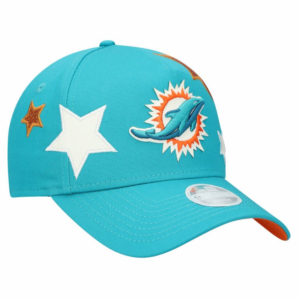 Miami Dolphins New Era Women's Stardom A-Frame 9FORTY Adjustable Hat Aqua