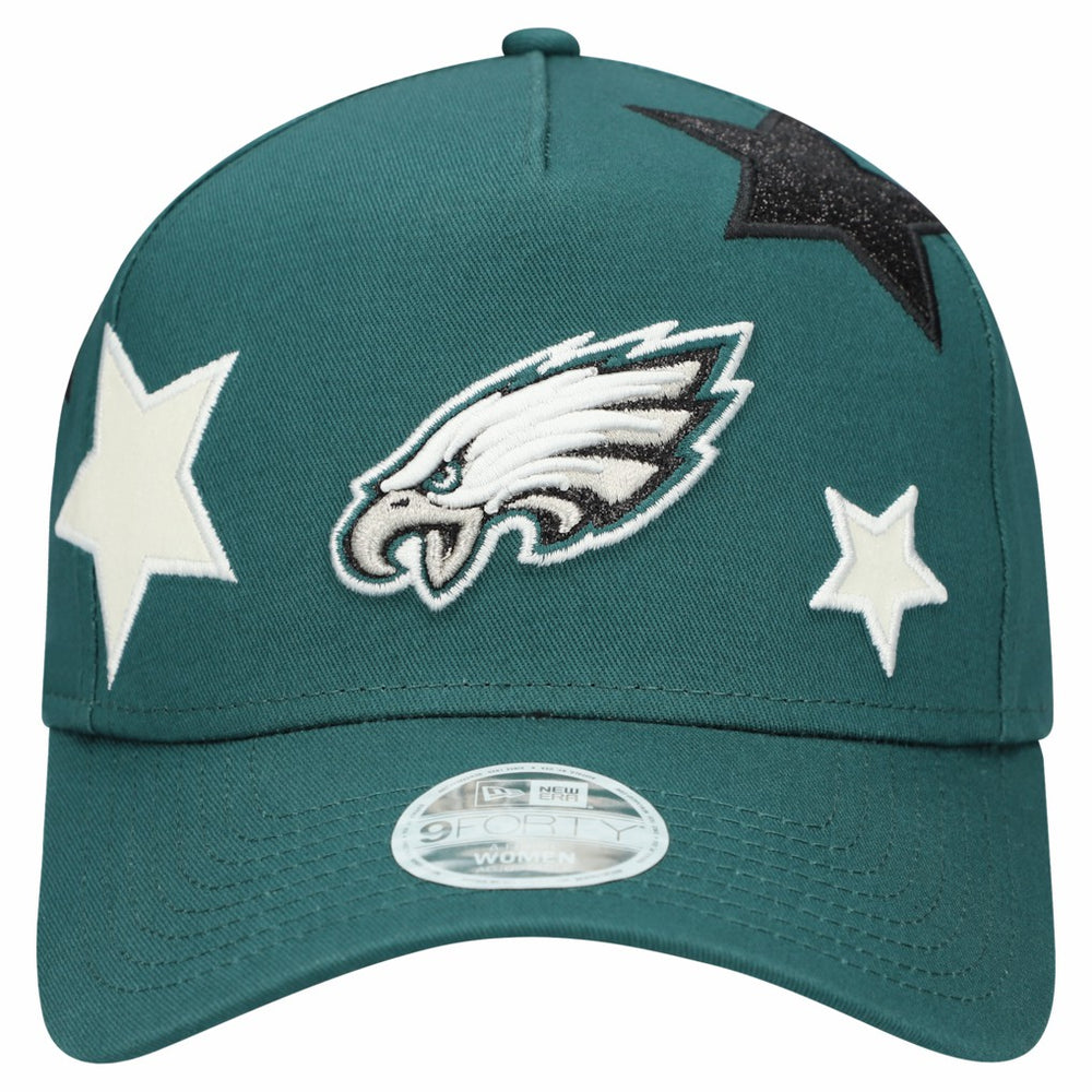 Philadelphia Eagles New Era Women's Stardom A-Frame 9FORTY Adjustable Hat Midnight Green