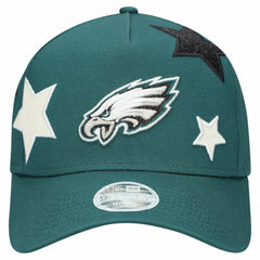 Philadelphia Eagles New Era Women's Stardom A-Frame 9FORTY Adjustable Hat Midnight Green