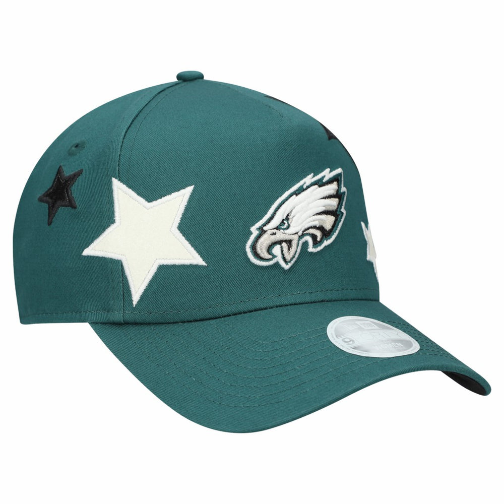 Philadelphia Eagles New Era Women's Stardom A-Frame 9FORTY Adjustable Hat Midnight Green