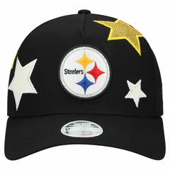 Pittsburgh Steelers New Era Women's Stardom A-Frame 9FORTY Adjustable Hat Black