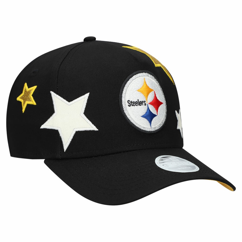 Pittsburgh Steelers New Era Women's Stardom A-Frame 9FORTY Adjustable Hat Black