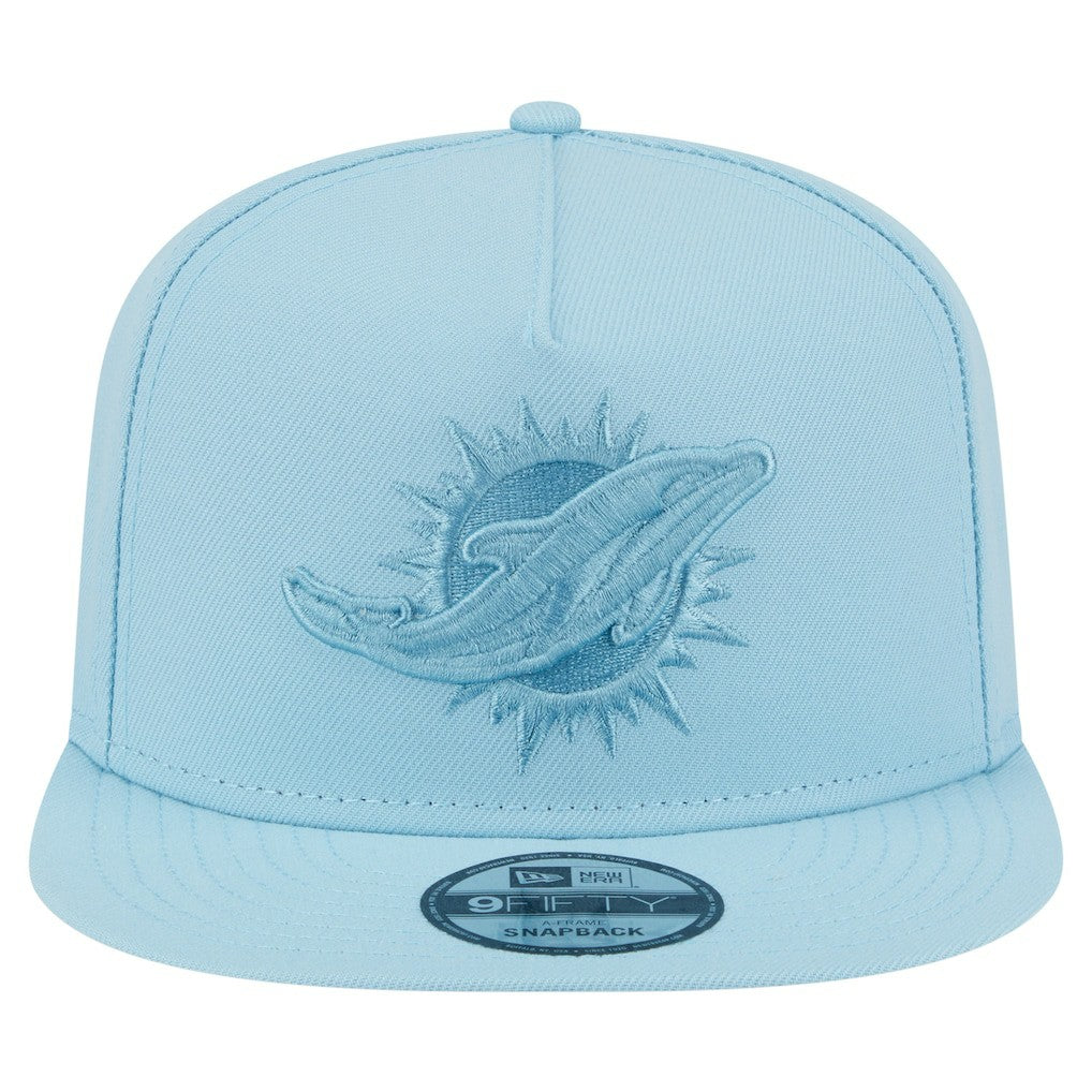 Miami Dolphins New Era Color Pack A-Frame 9FIFTY Snapback Hat Light Blue