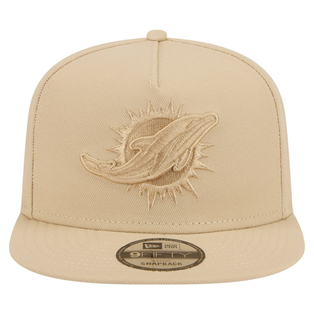 Miami Dolphins New Era Color Pack A-Frame 9FIFTY Snapback Hat Light Beige