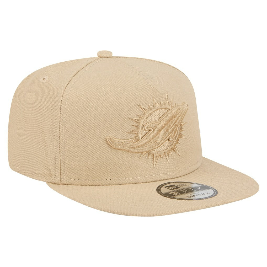 Miami Dolphins New Era Color Pack A-Frame 9FIFTY Snapback Hat Light Beige