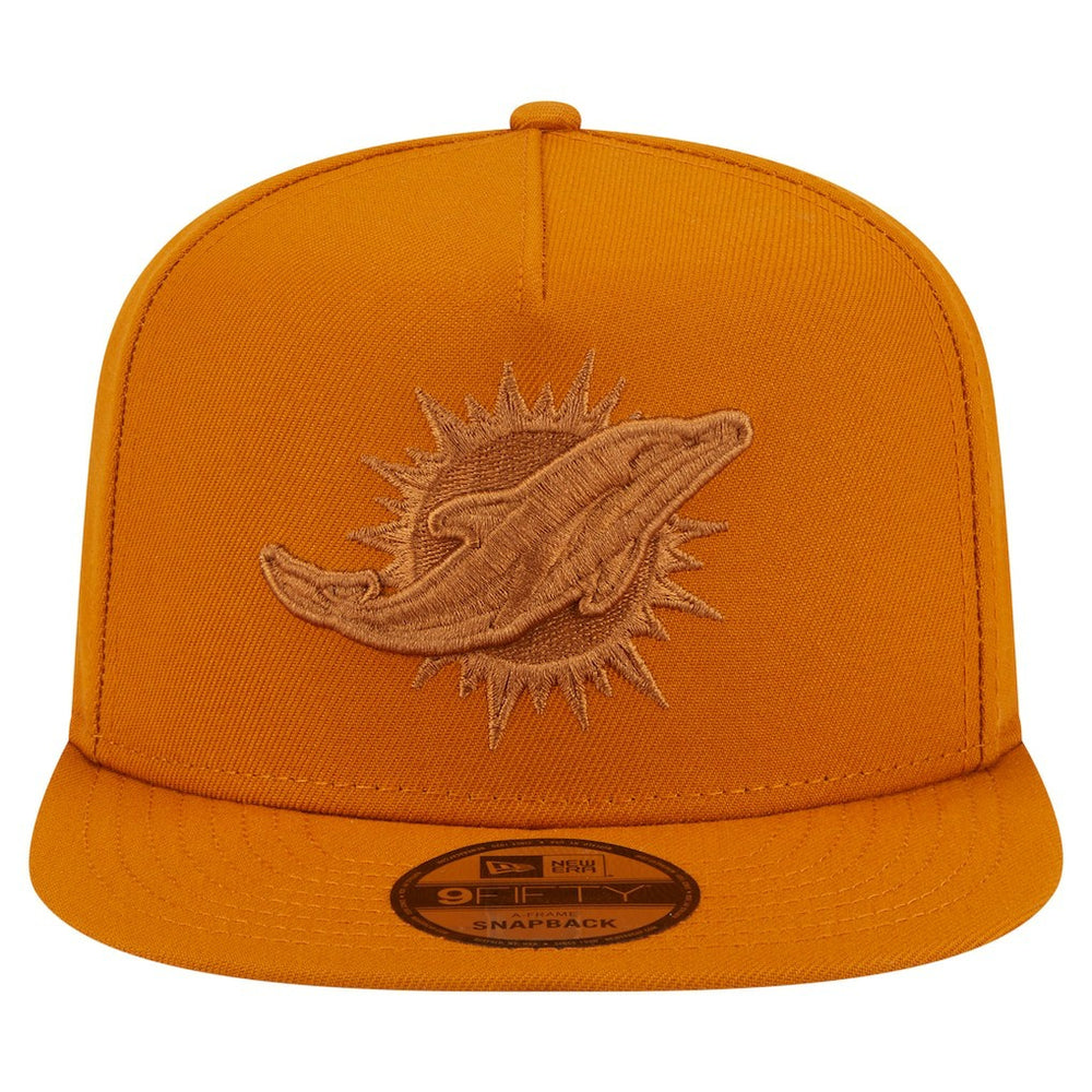 Miami Dolphins New Era Color Pack A-Frame 9FIFTY Snapback Hat Brown
