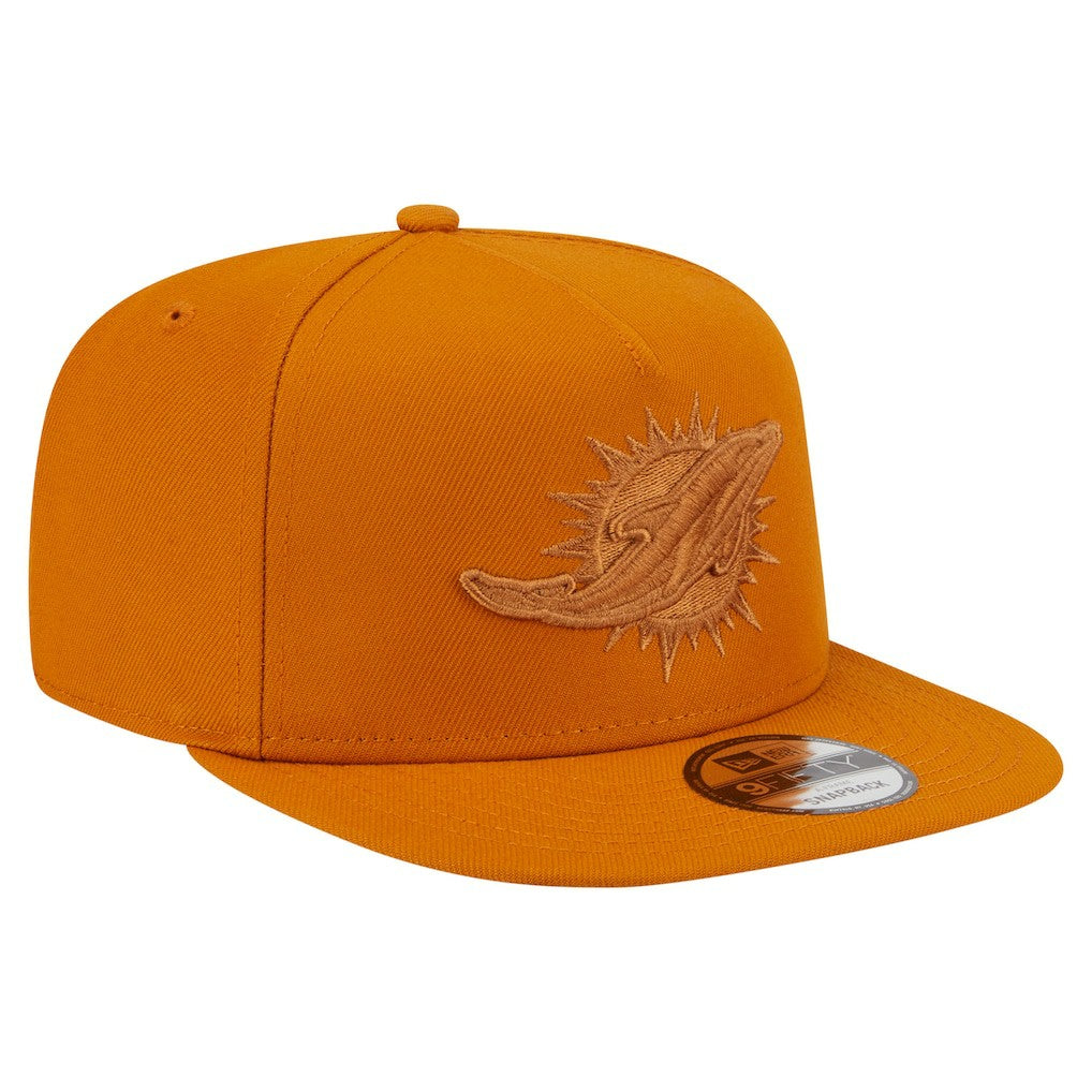 Miami Dolphins New Era Color Pack A-Frame 9FIFTY Snapback Hat Brown