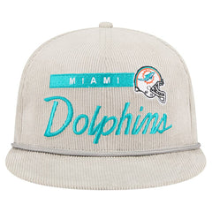 Miami Dolphins New Era Cord Rope Corduroy 9FIFTY Snapback Hat Gray