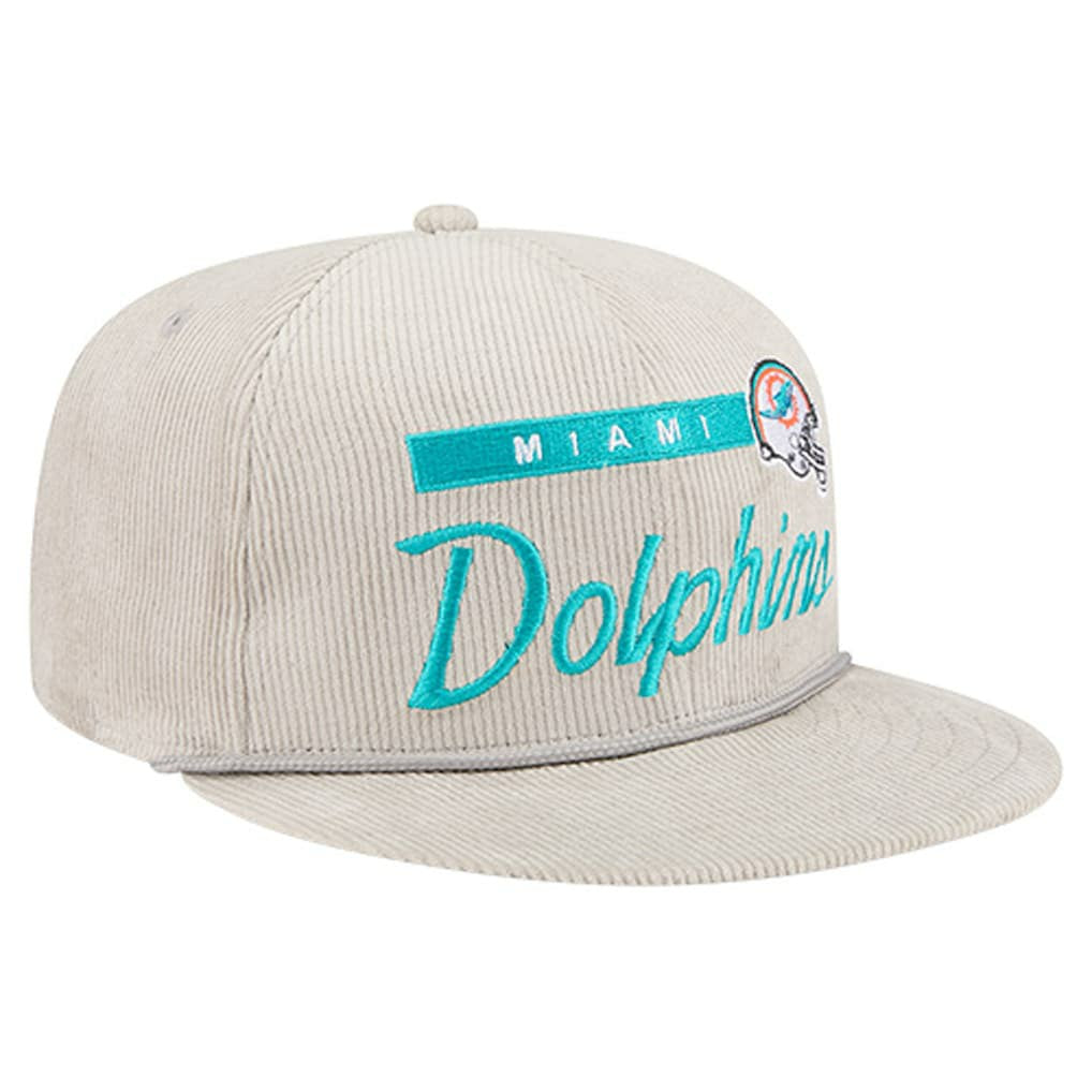 Miami Dolphins New Era Cord Rope Corduroy 9FIFTY Snapback Hat Gray