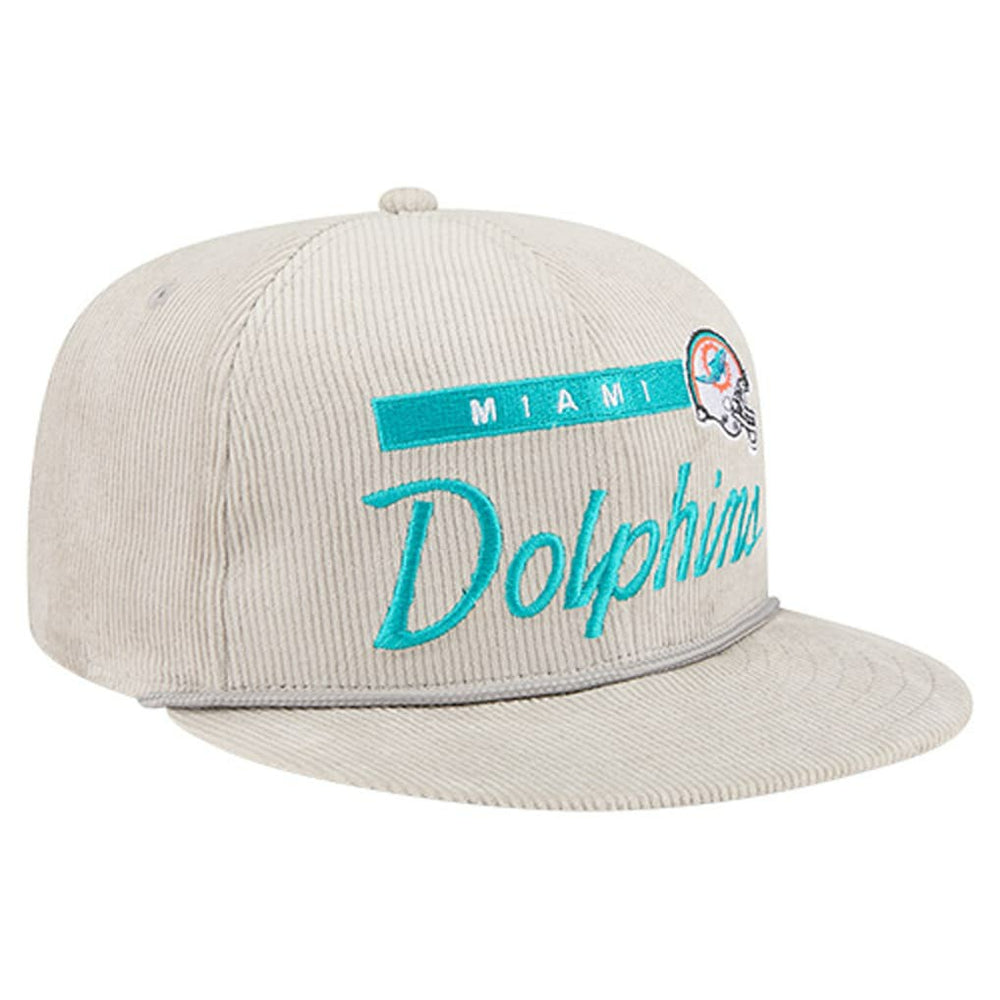 Miami Dolphins New Era Cord Rope Corduroy 9FIFTY Snapback Hat Gray