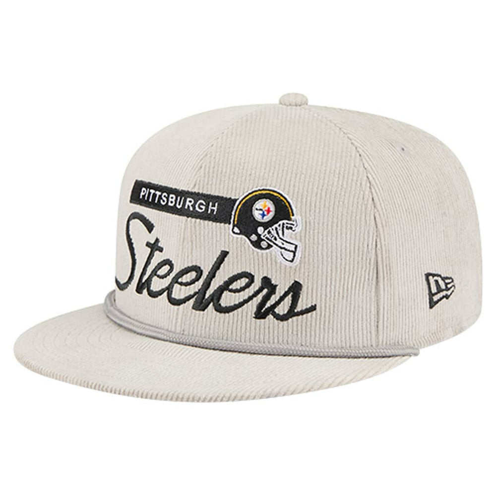 Pittsburgh Steelers New Era Cord Rope Corduroy 9FIFTY Snapback Hat Gray