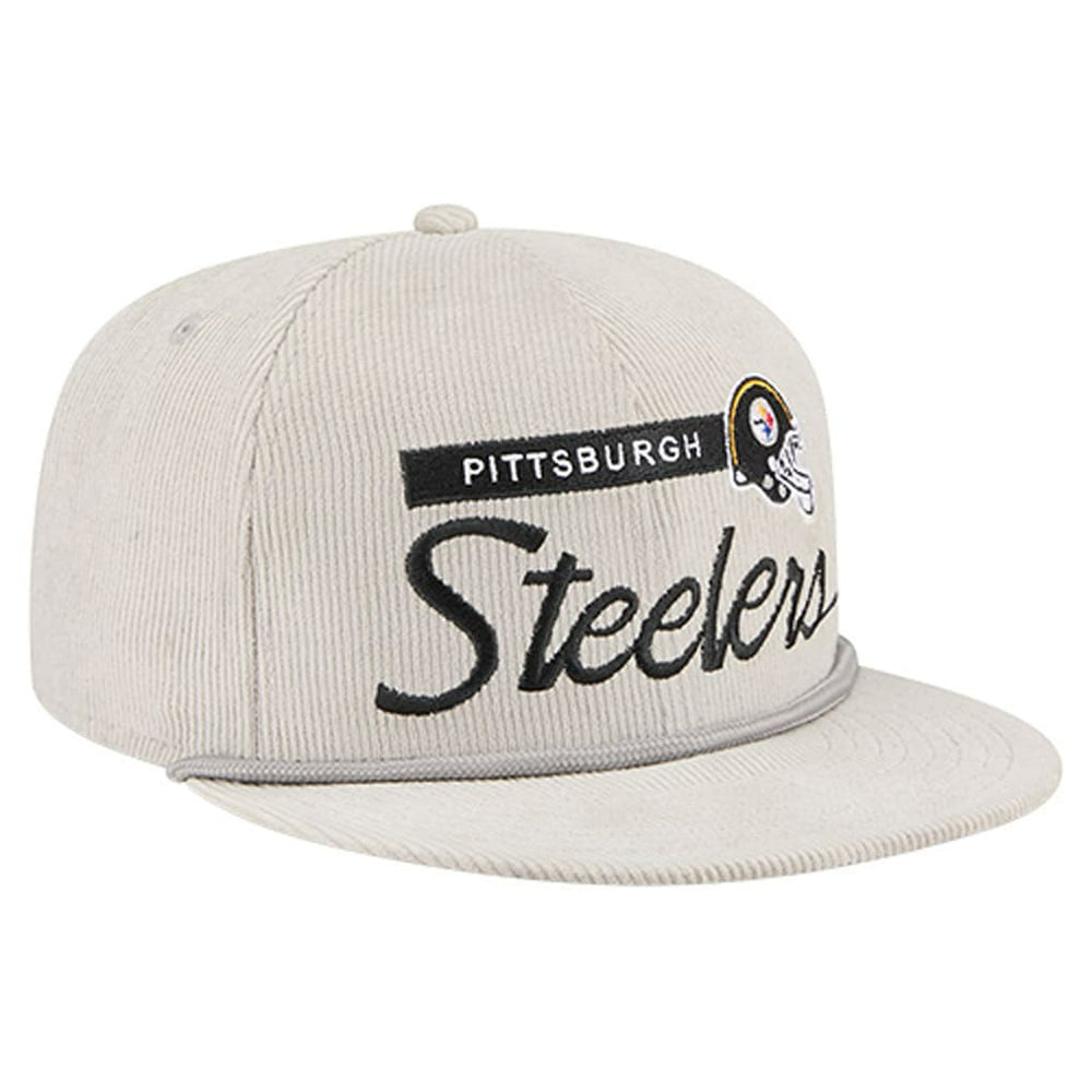 Pittsburgh Steelers New Era Cord Rope Corduroy 9FIFTY Snapback Hat Gray