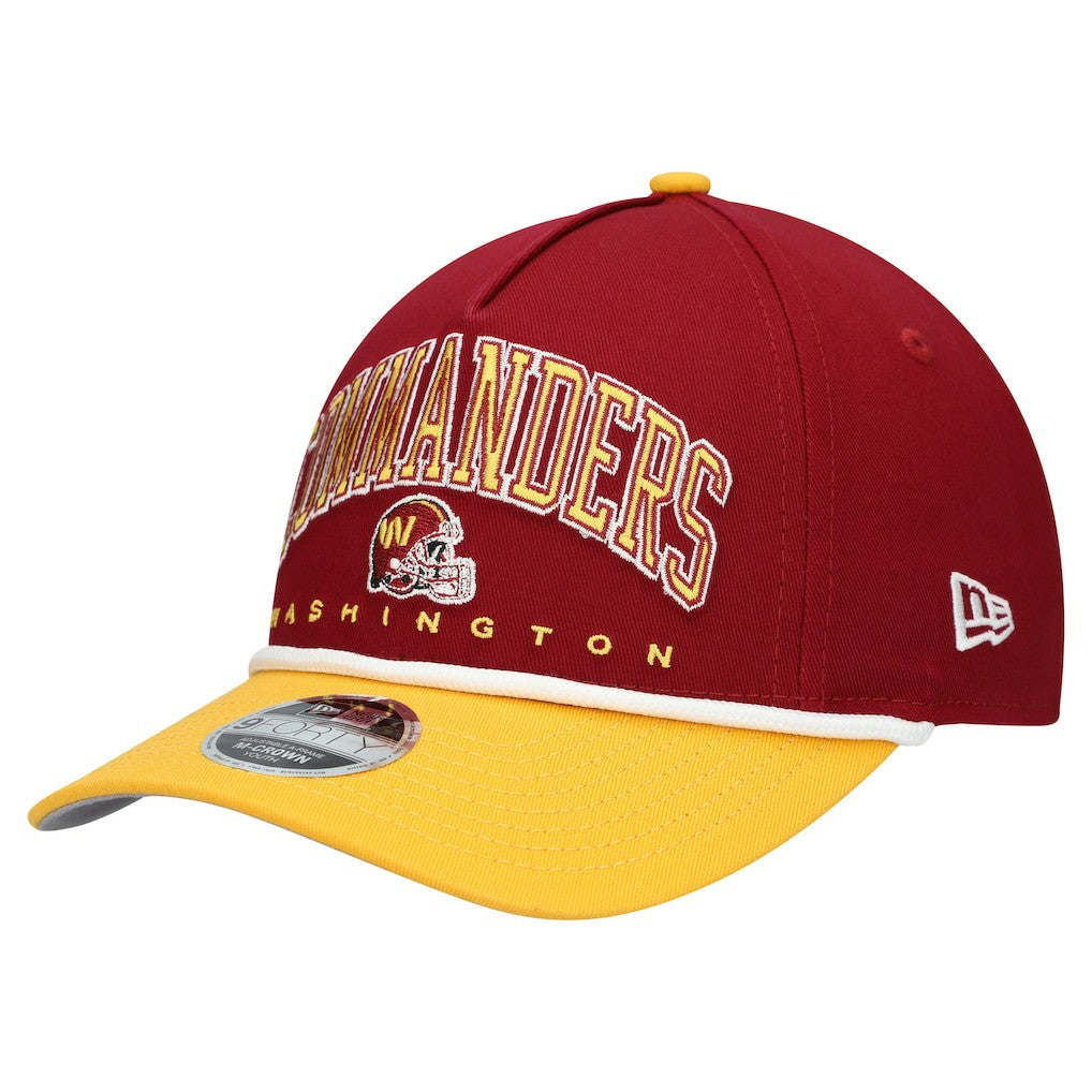 Washington Commanders New Era Youth Arch COOLERA 9FORTY A-Frame Adjustable Hat Burgundy/Gold