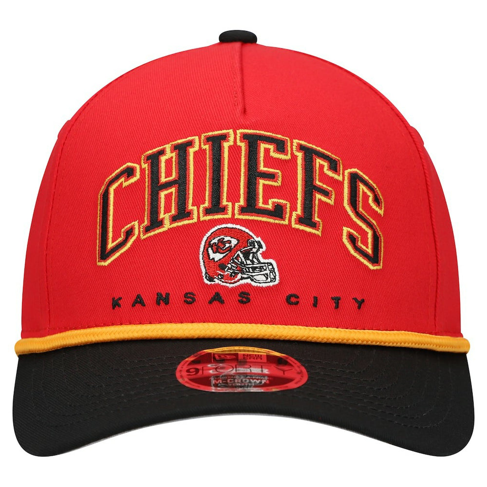 Kansas City Chiefs New Era Youth Arch COOLERA 9FORTY A-Frame Adjustable Hat Red/Black
