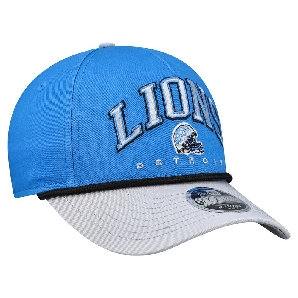 Detroit Lions New Era Youth Arch COOLERA 9FORTY A-Frame Adjustable Hat Blue/Gray