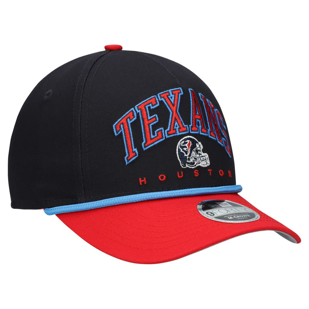 Houston Texans New Era Youth Arch COOLERA 9FORTY A-Frame Adjustable Hat Navy/Red