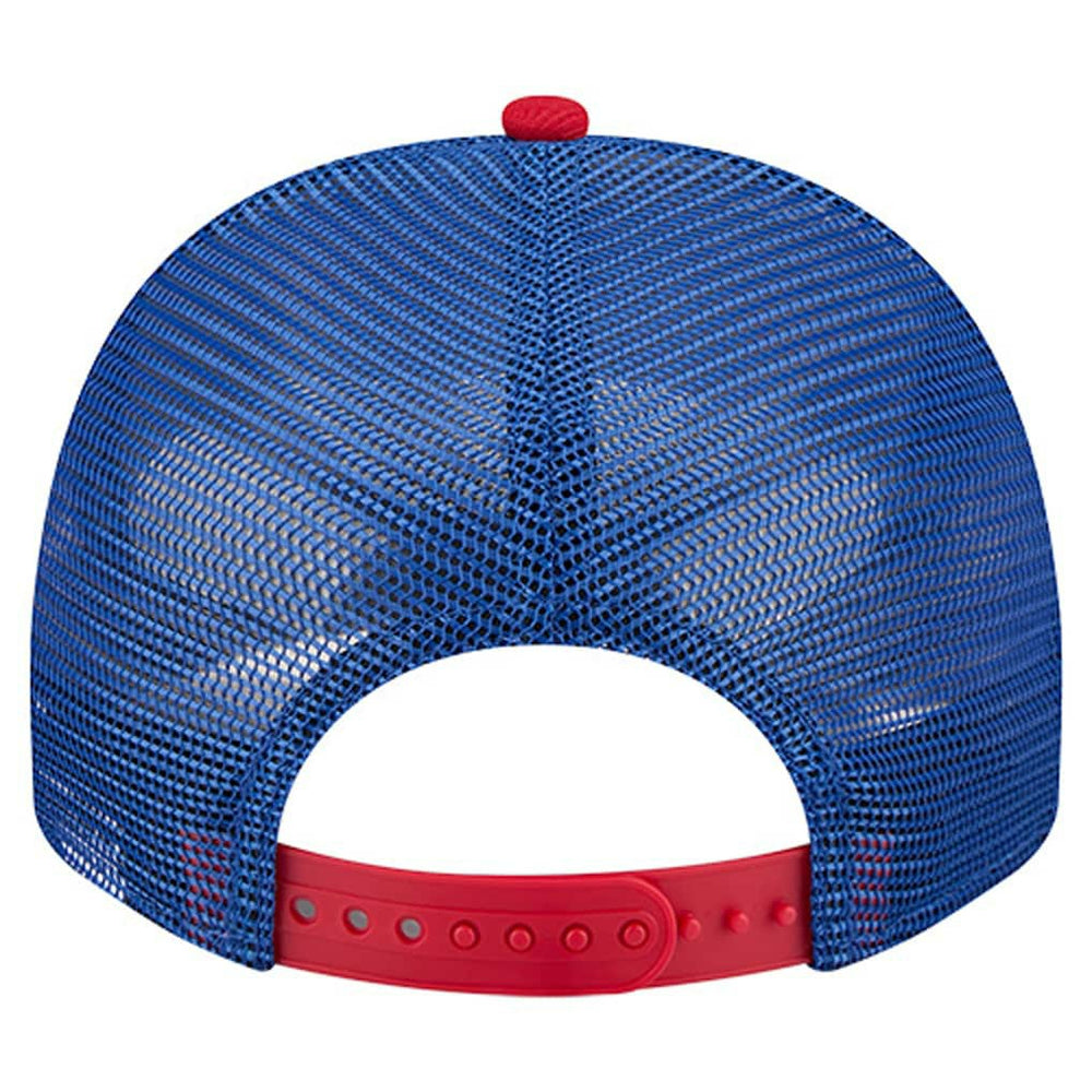 New York Giants New Era Youth Banner 9FIFTY A-Frame Adjustable Trucker Hat Cream/Royal