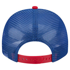New York Giants New Era Youth Banner 9FIFTY A-Frame Adjustable Trucker Hat Cream/Royal