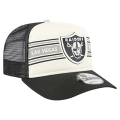 Las Vegas Raiders New Era Youth Banner 9FIFTY A-Frame Adjustable Trucker Hat Cream/Black