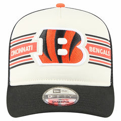 Cincinnati Bengals New Era Youth Banner 9FIFTY A-Frame Adjustable Trucker Hat Cream/Black