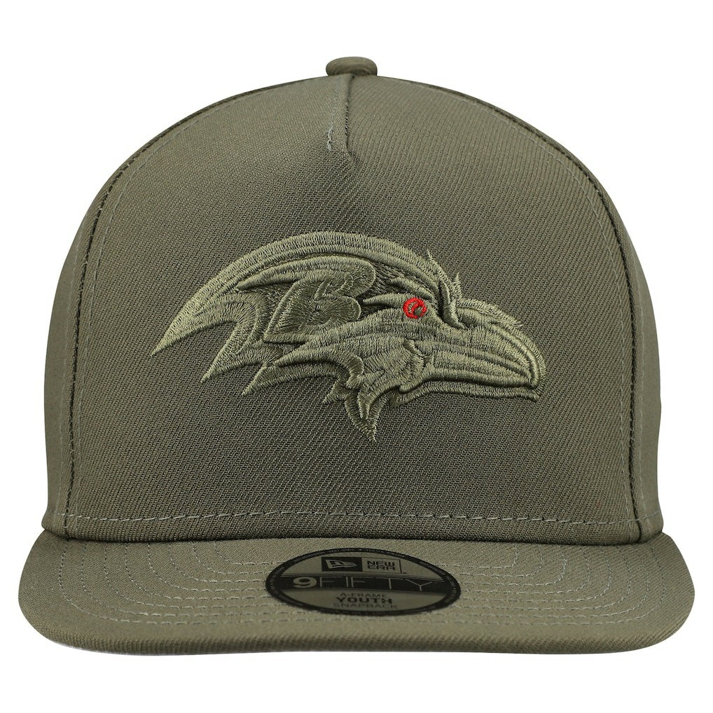 Baltimore Ravens New Era Youth Color Pack A-Frame 9FIFTY Snapback Hat Olive