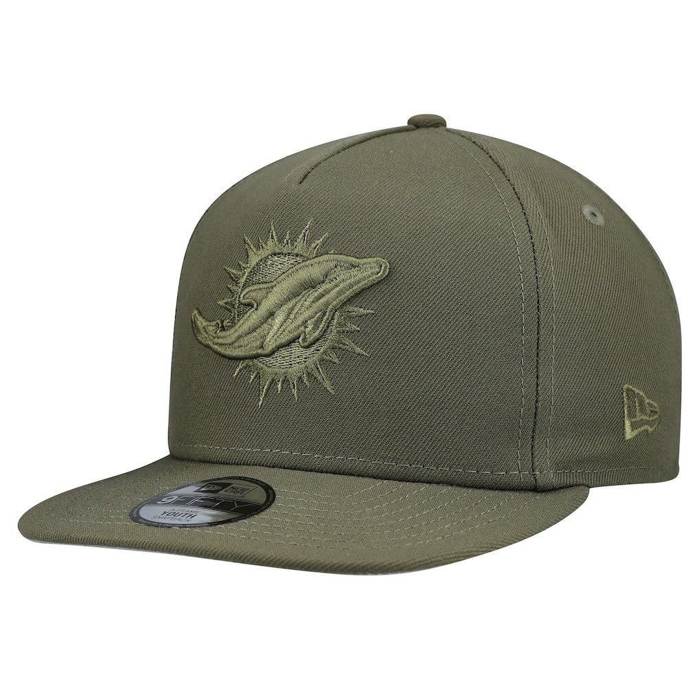 Miami Dolphins New Era Youth Color Pack A-Frame 9FIFTY Snapback Hat Olive