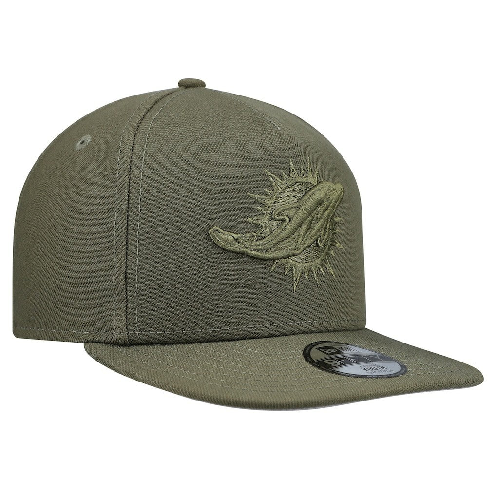 Miami Dolphins New Era Youth Color Pack A-Frame 9FIFTY Snapback Hat Olive