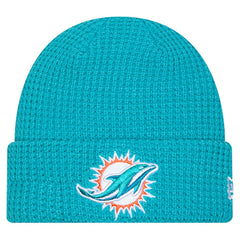 Miami Dolphins New Era Youth Waffle Cuffed Knit Hat Aqua