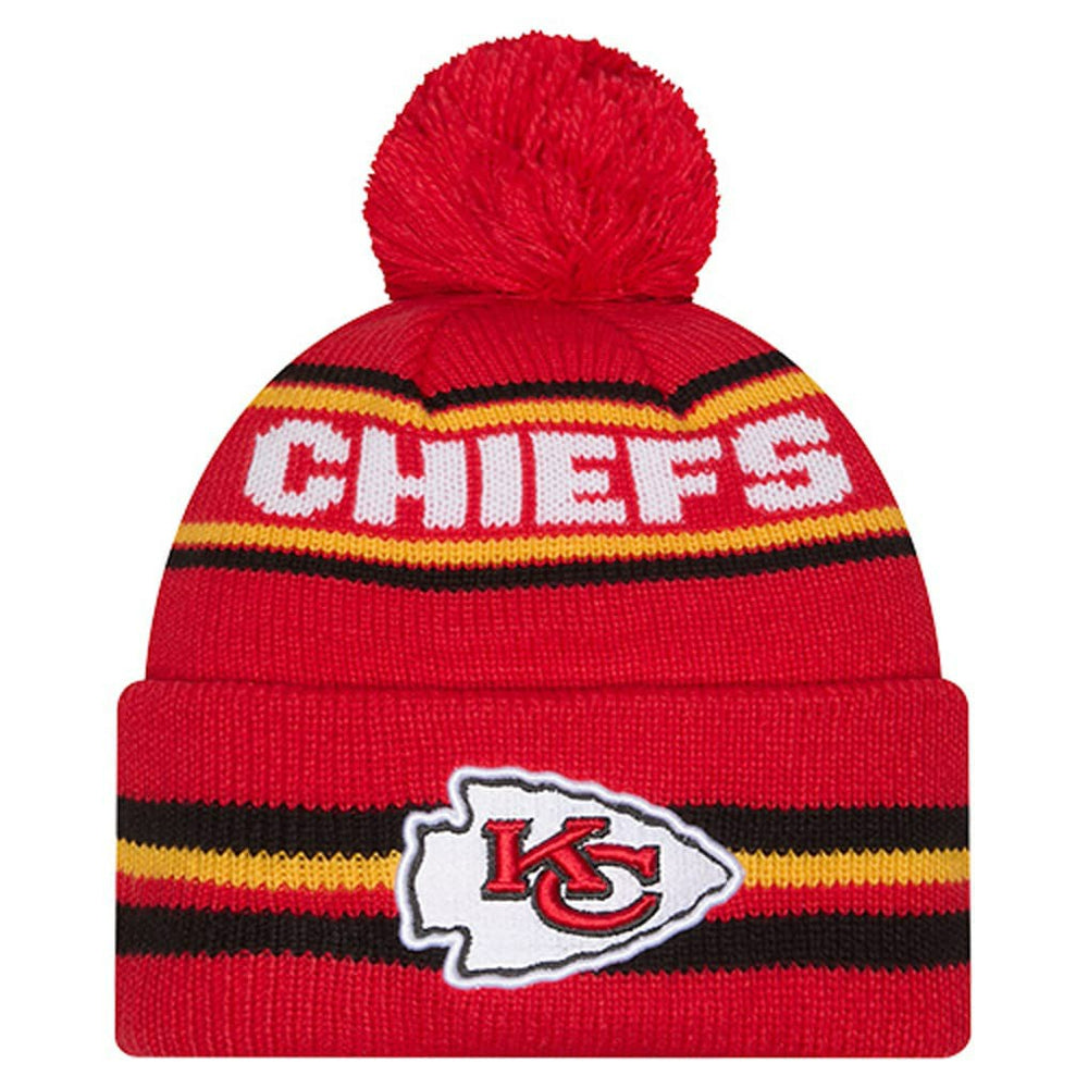Kansas City Chiefs New Era Youth Classic Cuffed Knit Hat with Pom Red