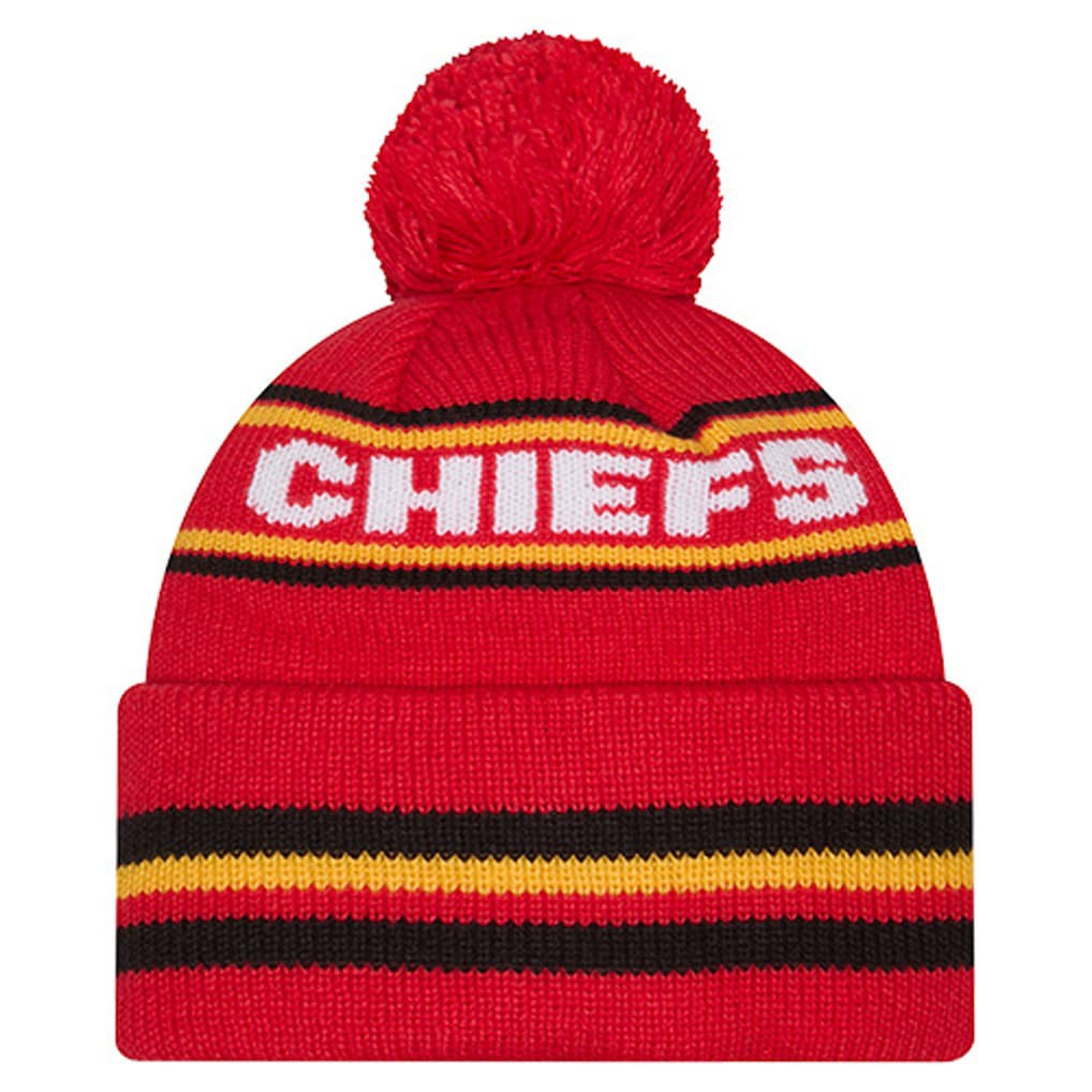 Kansas City Chiefs New Era Youth Classic Cuffed Knit Hat with Pom Red