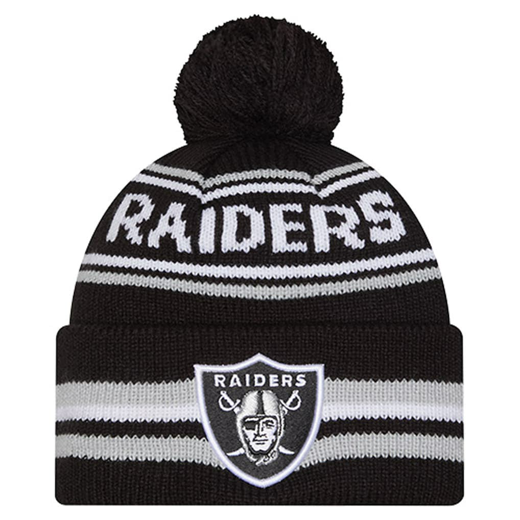 Las Vegas Raiders New Era Youth Classic Cuffed Knit Hat with Pom Black