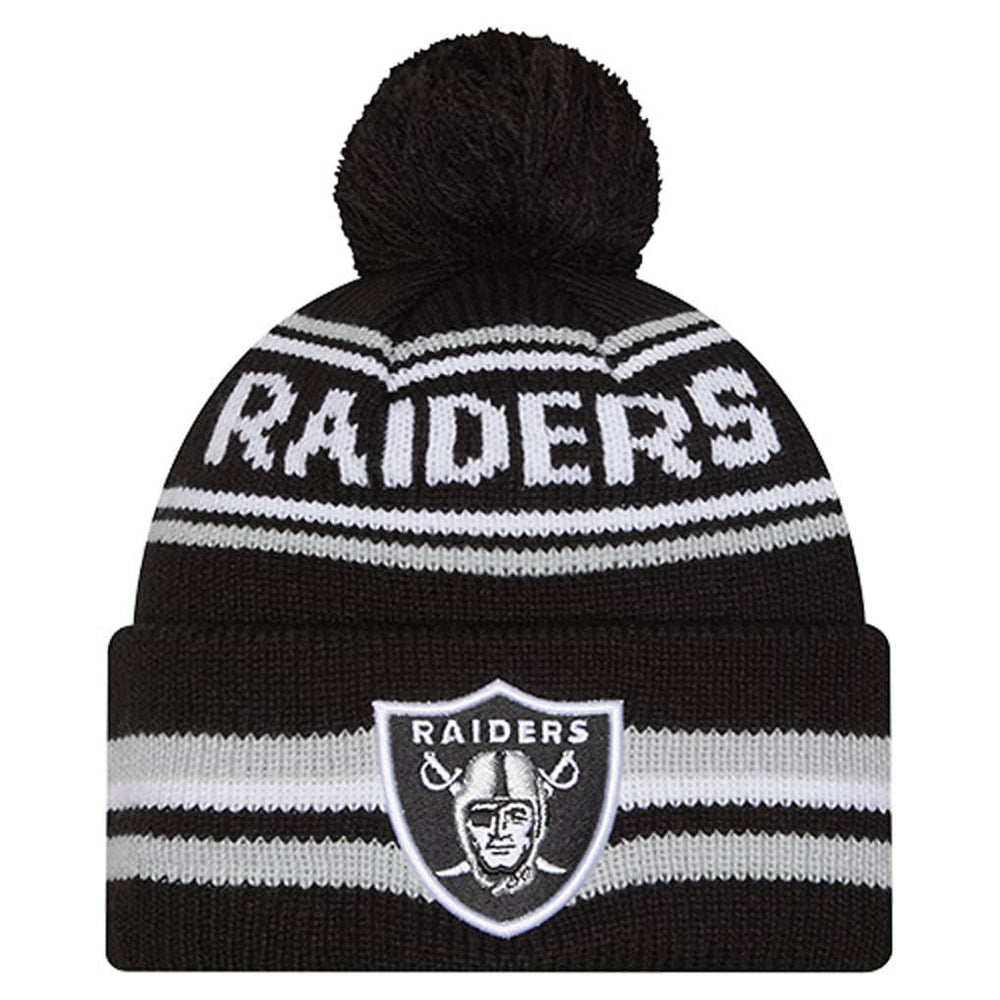 Las Vegas Raiders New Era Youth Classic Cuffed Knit Hat with Pom Black