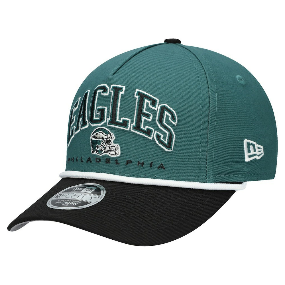 Philadelphia Eagles New Era Preschool Arch COOLERA 9FORTY A-Frame M-Crown Adjustable Hat Green/Black
