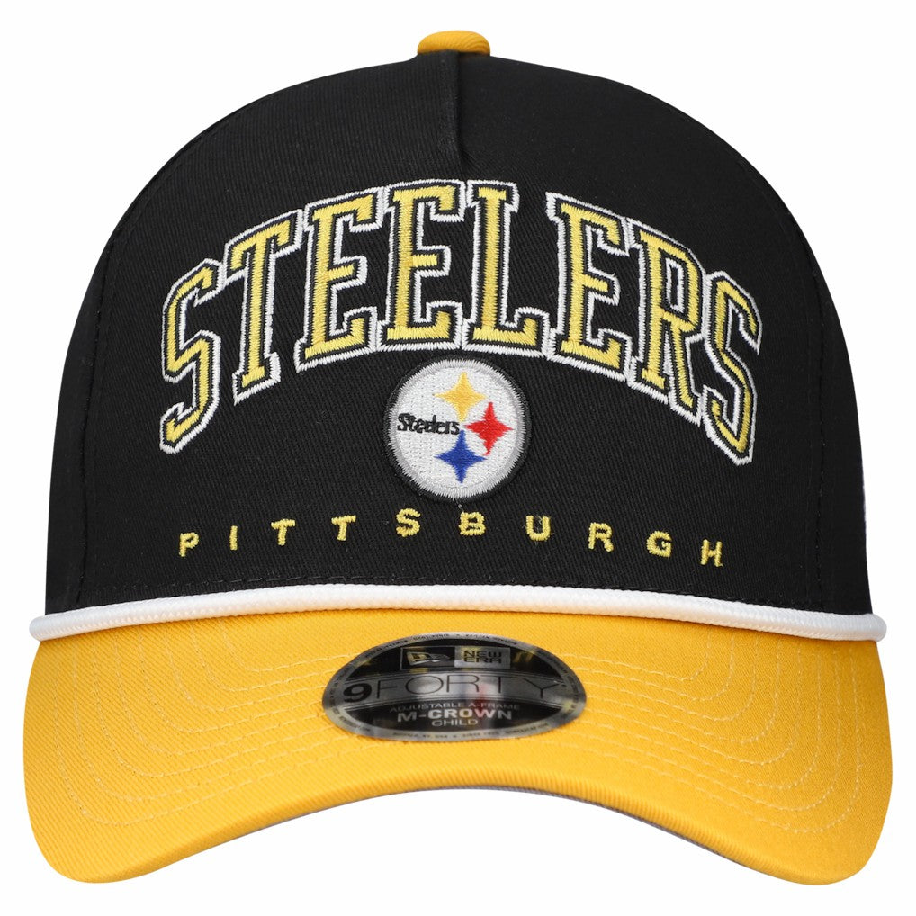 Pittsburgh Steelers New Era Preschool Arch COOLERA 9FORTY A-Frame M-Crown Adjustable Hat Black/Gold