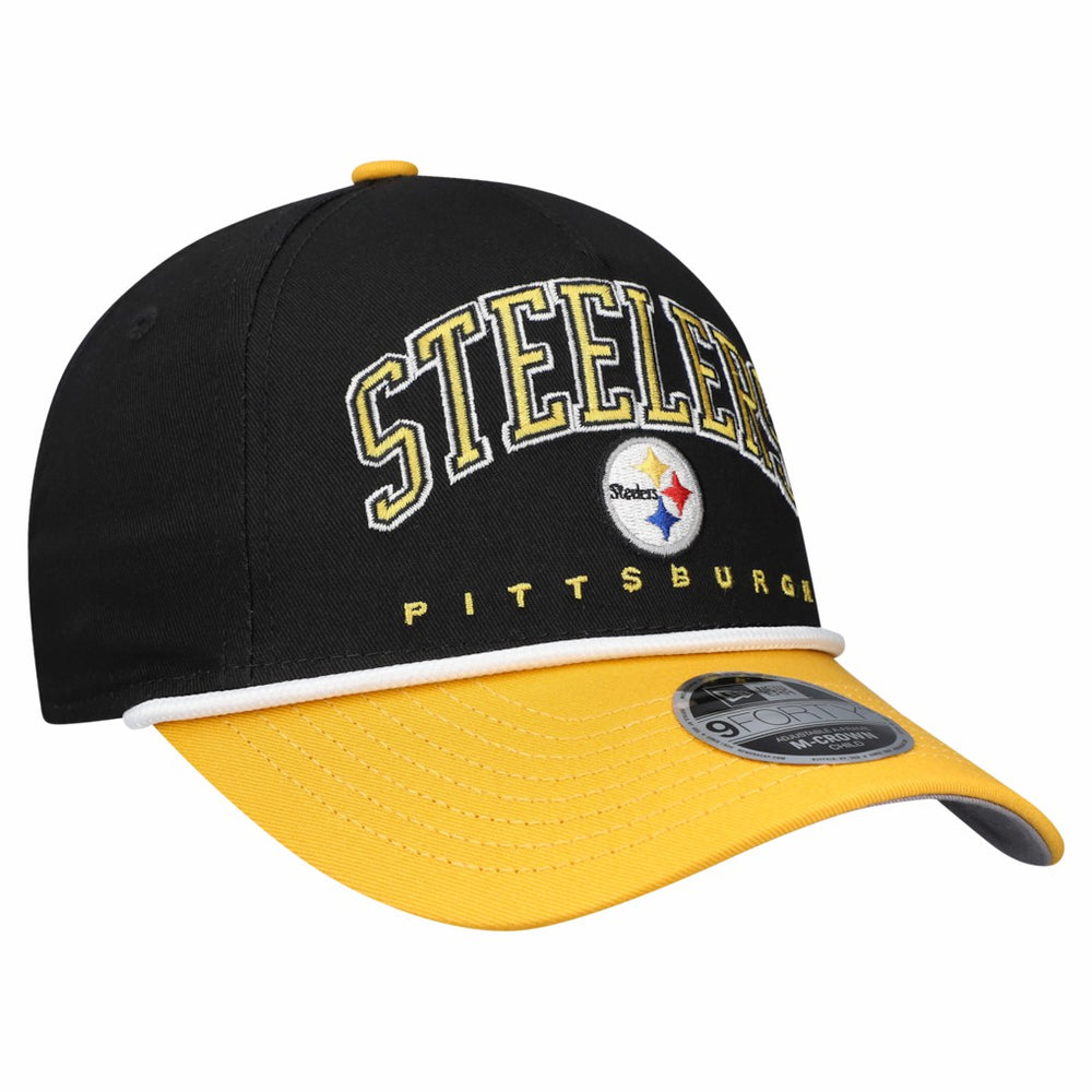 Pittsburgh Steelers New Era Preschool Arch COOLERA 9FORTY A-Frame M-Crown Adjustable Hat Black/Gold