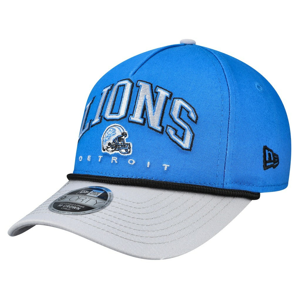 Detroit Lions New Era Preschool Arch COOLERA 9FORTY A-Frame M-Crown Adjustable Hat Blue/Gray