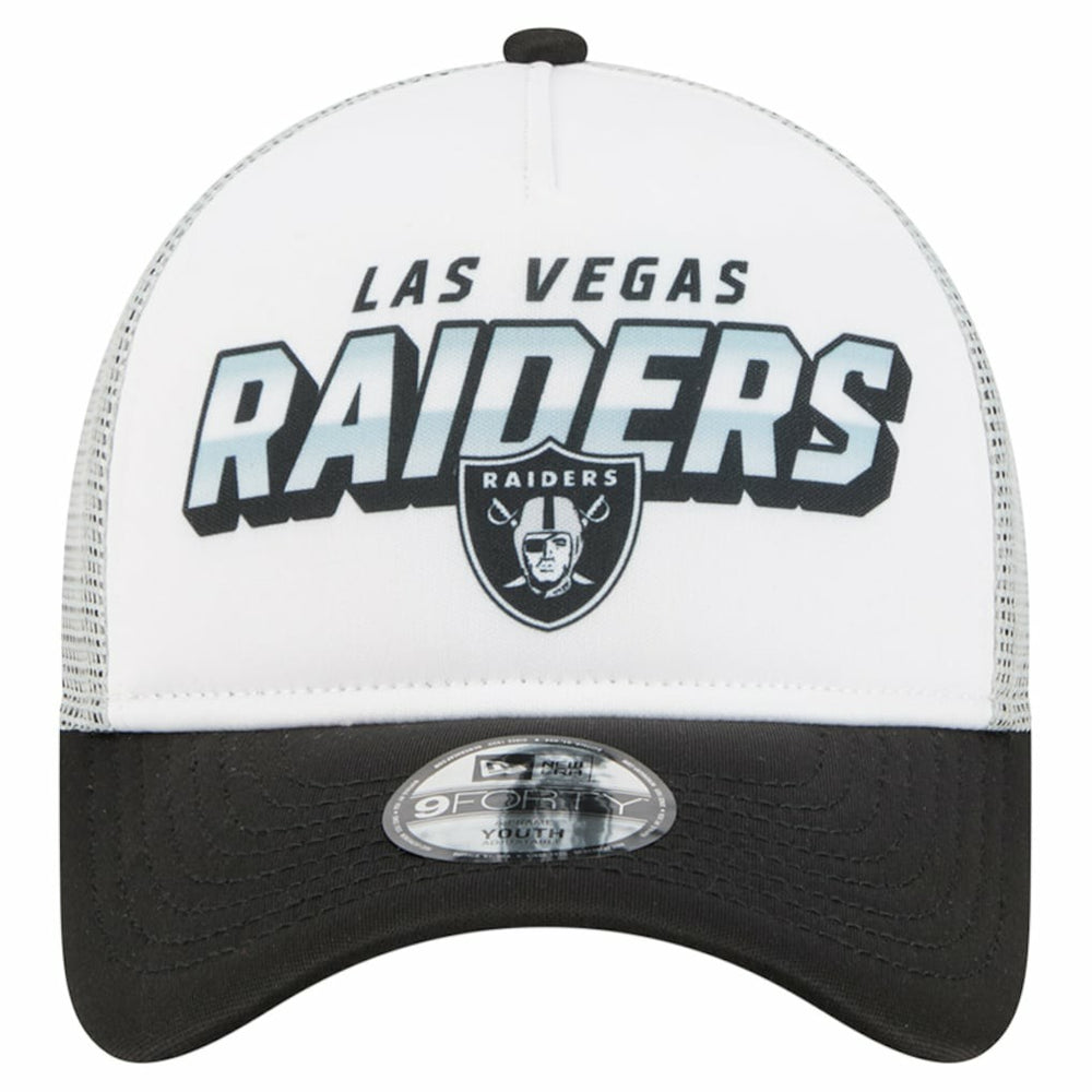 Las Vegas Raiders New Era Preschool 9FORTY A-Frame Adjustable Hat White
