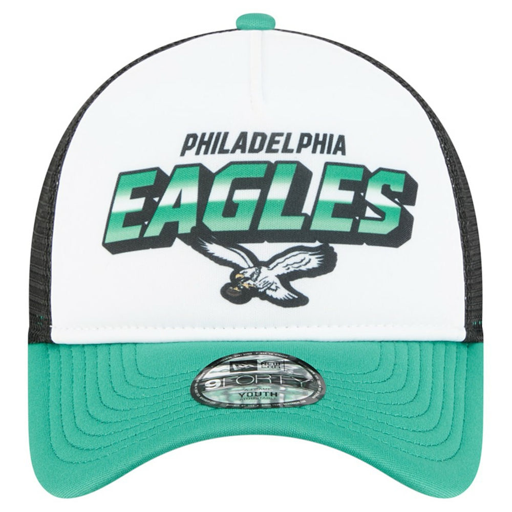 Philadelphia Eagles New Era Preschool 9FORTY A-Frame Adjustable Hat White