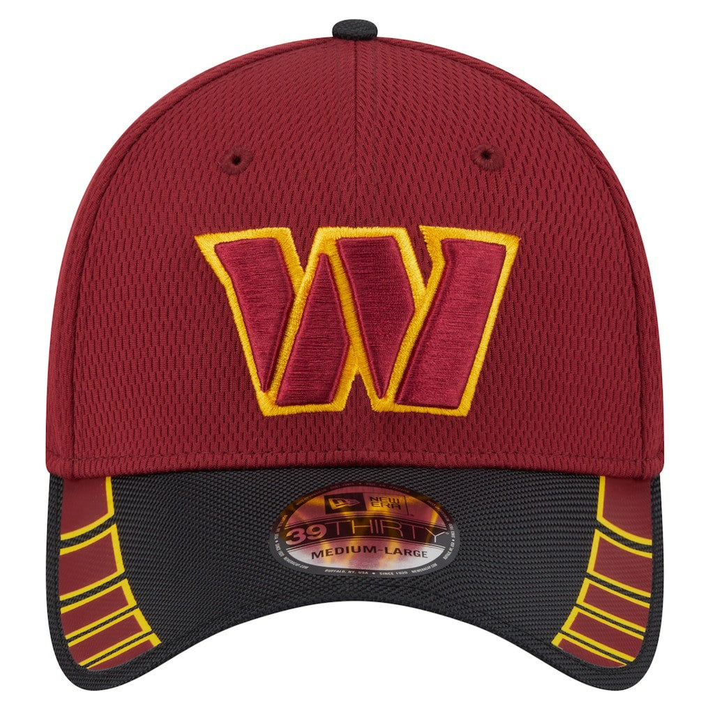 Washington Commanders New Era Visor Hit 39THIRTY Flex Hat Burgundy