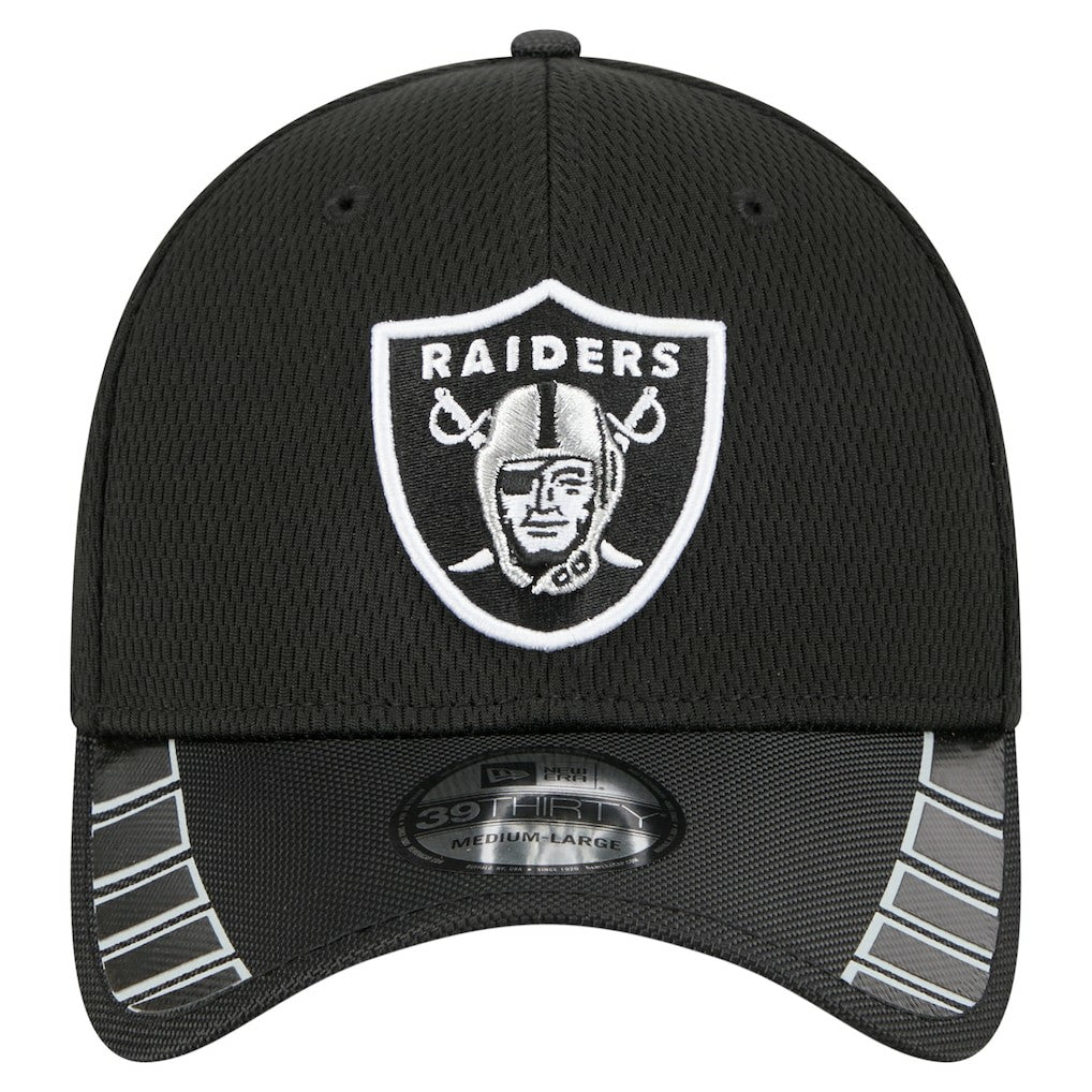 Las Vegas Raiders New Era Visor Hit 39THIRTY Flex Hat Black