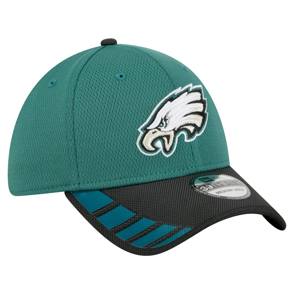 Philadelphia Eagles New Era Visor Hit 39THIRTY Flex Hat Midnight Green