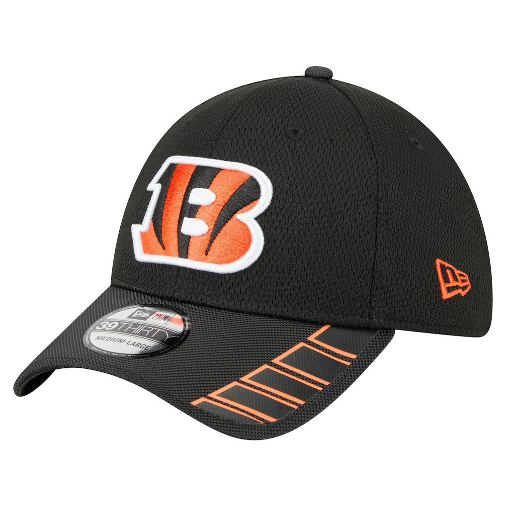 Cincinnati Bengals New Era Visor Hit 39THIRTY Flex Hat Black