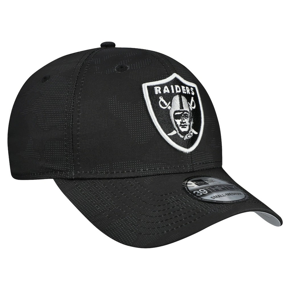 Las Vegas Raiders New Era Tonal Camo 39THIRTY Stretch Fit Hat Black
